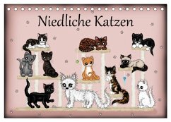 Niedliche Katzen (Tischkalender 2025 DIN A5 quer), CALVENDO Monatskalender - Calvendo;Creation / Petra Haberhauer, Pezi