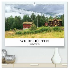 Wilde Hütten Norwegen (hochwertiger Premium Wandkalender 2025 DIN A2 quer), Kunstdruck in Hochglanz - Calvendo;wildeyes