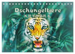Dschungeltiere - ARTWORK (Tischkalender 2025 DIN A5 quer), CALVENDO Monatskalender - Calvendo;Brunner-Klaus, Liselotte