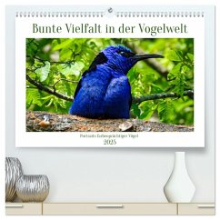 Bunte Vielfalt in der Vogelwelt (hochwertiger Premium Wandkalender 2025 DIN A2 quer), Kunstdruck in Hochglanz