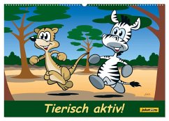 Tierisch aktiv! (Wandkalender 2025 DIN A2 quer), CALVENDO Monatskalender