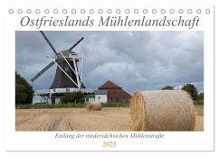 Ostfriesische Mühlenlandschaft (Tischkalender 2025 DIN A5 quer), CALVENDO Monatskalender