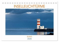 Inselleuchttürme Island (Tischkalender 2025 DIN A5 quer), CALVENDO Monatskalender