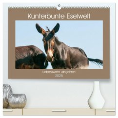 Kunterbunte Eselwelt - Liebenswerte Langohren (hochwertiger Premium Wandkalender 2025 DIN A2 quer), Kunstdruck in Hochglanz - Calvendo;Bölts, Meike