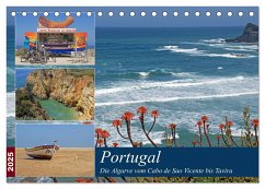 Portugal - Die Algarve vom Cabo de Sao Vicente bis Tavira (Tischkalender 2025 DIN A5 quer), CALVENDO Monatskalender - Calvendo;Braunleder, Gisela