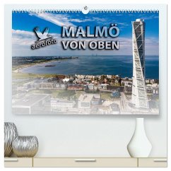 Malmö von oben (hochwertiger Premium Wandkalender 2025 DIN A2 quer), Kunstdruck in Hochglanz