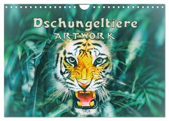 Dschungeltiere - ARTWORK (Wandkalender 2025 DIN A4 quer), CALVENDO Monatskalender - Calvendo;Brunner-Klaus, Liselotte