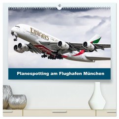 Planespotting am Flughafen München (hochwertiger Premium Wandkalender 2025 DIN A2 quer), Kunstdruck in Hochglanz