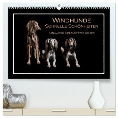 Windhunde - Schnelle Schönheiten (hochwertiger Premium Wandkalender 2025 DIN A2 quer), Kunstdruck in Hochglanz