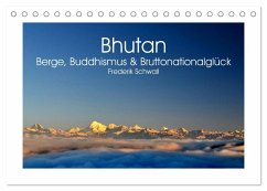 Bhutan ¿ Berge, Buddhismus & Bruttonationalglück (Tischkalender 2025 DIN A5 quer), CALVENDO Monatskalender