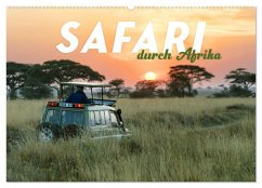 Safari durch Afrika (Wandkalender 2025 DIN A2 quer), CALVENDO Monatskalender - Calvendo;Monkey, Happy