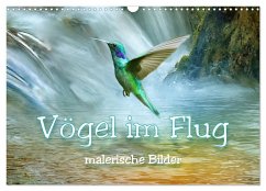 Vögel im Flug - malerische Bilder (Wandkalender 2025 DIN A3 quer), CALVENDO Monatskalender