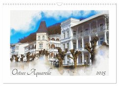 Ostsee Aquarelle (Wandkalender 2025 DIN A3 quer), CALVENDO Monatskalender