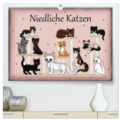 Niedliche Katzen (hochwertiger Premium Wandkalender 2025 DIN A2 quer), Kunstdruck in Hochglanz