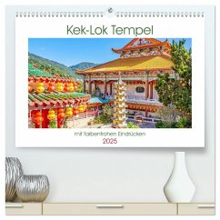 Kek-Lok Tempel mit farbenfrohen Eindrücken (hochwertiger Premium Wandkalender 2025 DIN A2 quer), Kunstdruck in Hochglanz