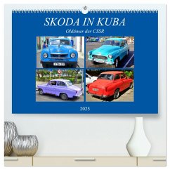 SKODA IN KUBA - Oldtimer der CSSR (hochwertiger Premium Wandkalender 2025 DIN A2 quer), Kunstdruck in Hochglanz