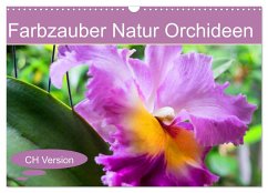 Farbzauber Natur Orchideen - CH Version (Wandkalender 2025 DIN A3 quer), CALVENDO Monatskalender