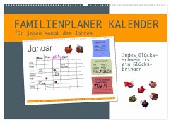 Jedes Glücksschwein ist ein Glücksbringer - Familienplaner (Wandkalender 2025 DIN A2 quer), CALVENDO Monatskalender