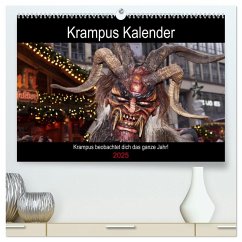 Krampus Kalender 2025 (hochwertiger Premium Wandkalender 2025 DIN A2 quer), Kunstdruck in Hochglanz - Calvendo;Mueller, Christian