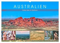 Australien - Rotes Herz im Zentrum (Wandkalender 2025 DIN A2 quer), CALVENDO Monatskalender