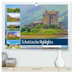 Schottische Highlights Rundreise durch Schottland (hochwertiger Premium Wandkalender 2025 DIN A2 quer), Kunstdruck in Hochglanz