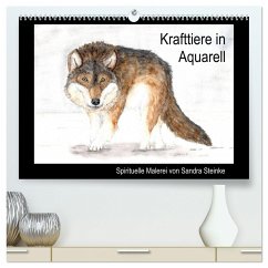 Krafttiere in Aquarell (hochwertiger Premium Wandkalender 2025 DIN A2 quer), Kunstdruck in Hochglanz