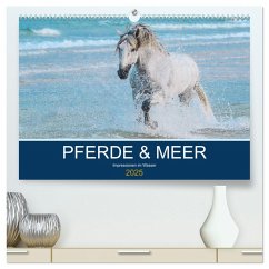 PFERDE & MEER (hochwertiger Premium Wandkalender 2025 DIN A2 quer), Kunstdruck in Hochglanz