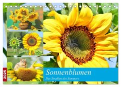 Sonnenblumen. Das Strahlen des Sommers (Tischkalender 2025 DIN A5 quer), CALVENDO Monatskalender