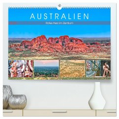 Australien - Rotes Herz im Zentrum (hochwertiger Premium Wandkalender 2025 DIN A2 quer), Kunstdruck in Hochglanz