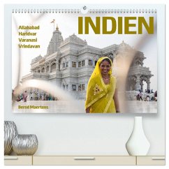 INDIEN Allahabad Haridwar Varanasi Vrindavan (hochwertiger Premium Wandkalender 2025 DIN A2 quer), Kunstdruck in Hochglanz