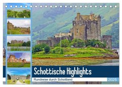 Schottische Highlights Rundreise durch Schottland (Tischkalender 2025 DIN A5 quer), CALVENDO Monatskalender