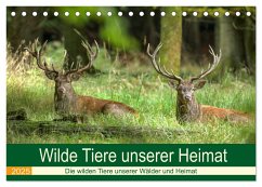 Wilde Tiere unserer Heimat (Tischkalender 2025 DIN A5 quer), CALVENDO Monatskalender