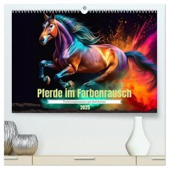 Pferde im Farbenrausch (hochwertiger Premium Wandkalender 2025 DIN A2 quer), Kunstdruck in Hochglanz - Calvendo;Verena Scholze, Fotodesign