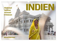 INDIEN Allahabad Haridwar Varanasi Vrindavan (Wandkalender 2025 DIN A3 quer), CALVENDO Monatskalender - Calvendo