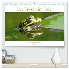 Der Frosch im Teich - auf Froschbeobachtung (hochwertiger Premium Wandkalender 2025 DIN A2 quer), Kunstdruck in Hochglanz