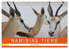 Namibias Tiere - wild im Bild (Tischkalender 2025 DIN A5 quer), CALVENDO Monatskalender