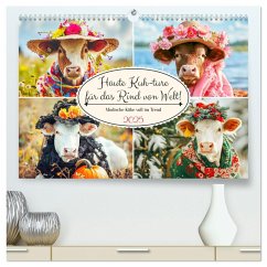 Haute Kuh-ture für das Rind von Welt! Modische Kühe voll im Trend (hochwertiger Premium Wandkalender 2025 DIN A2 quer), Kunstdruck in Hochglanz - Calvendo;Hurley, Rose