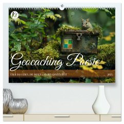 Geocaching Poesie (hochwertiger Premium Wandkalender 2025 DIN A2 quer), Kunstdruck in Hochglanz