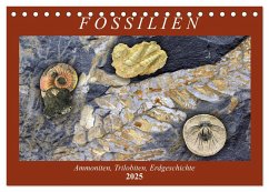 Fossilien - Ammoniten, Trilobiten, Erdgeschichte (Tischkalender 2025 DIN A5 quer), CALVENDO Monatskalender - Calvendo;Frost, Anja