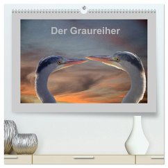 Der Graureiher (hochwertiger Premium Wandkalender 2025 DIN A2 quer), Kunstdruck in Hochglanz