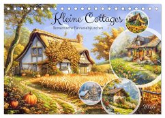 Kleine Cottages - Romantische Fantasiehäuschen (Tischkalender 2025 DIN A5 quer), CALVENDO Monatskalender - Calvendo;Frost, Anja