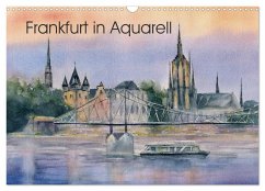 Frankfurt in Aquarell (Wandkalender 2025 DIN A3 quer), CALVENDO Monatskalender