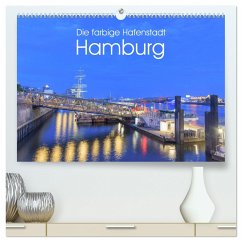 Die farbige Hafenstadt Hamburg (hochwertiger Premium Wandkalender 2025 DIN A2 quer), Kunstdruck in Hochglanz - Calvendo;Nürnberg, Fiorelino
