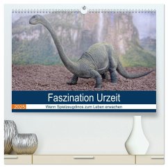 Faszination Urzeit - wenn Spielzeugdinos zum Leben erwachen (hochwertiger Premium Wandkalender 2025 DIN A2 quer), Kunstdruck in Hochglanz