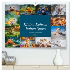 Kleine Echsen haben Spass (hochwertiger Premium Wandkalender 2025 DIN A2 quer), Kunstdruck in Hochglanz