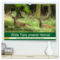 Wilde Tiere unserer Heimat (hochwertiger Premium Wandkalender 2025 DIN A2 quer), Kunstdruck in Hochglanz