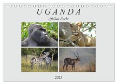 Afrikas Perle Uganda (Tischkalender 2025 DIN A5 quer), CALVENDO Monatskalender - Calvendo;Flori0