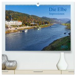 Die Elbe Impressionen (hochwertiger Premium Wandkalender 2025 DIN A2 quer), Kunstdruck in Hochglanz