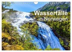 Wasserfälle in Norwegen (Wandkalender 2025 DIN A4 quer), CALVENDO Monatskalender