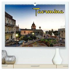 Taormina zur blauen Stunde (hochwertiger Premium Wandkalender 2025 DIN A2 quer), Kunstdruck in Hochglanz - Calvendo;Schneider, Jens